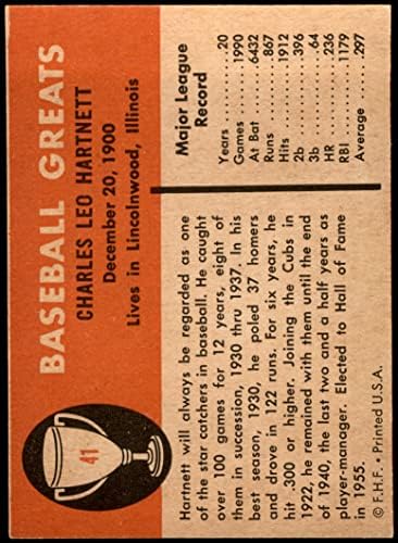 1961 Fleer 41 Gabby Hartnett Chicago Cubs (Beyzbol Kartı) VG/ESKİ Yavrular