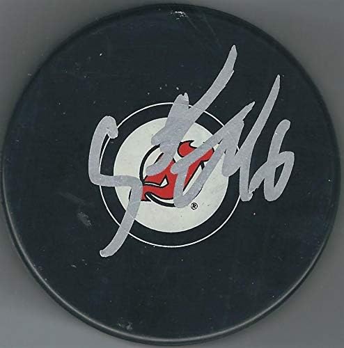 İmzalı STEVEN SANTİNİ New Jersey Devils Hokey Diski-İmzalı NHL Diskleri