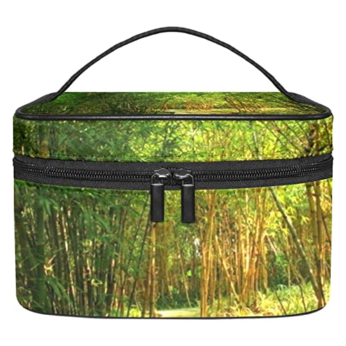 TBOUOBT Kozmetik Çantaları Kadınlar için Makyaj Çantaları, Küçük Makyaj Çantası Seyahat Çantaları, Doğa Bambu Ormanı