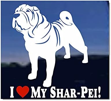 Shar-Pei'mi Seviyorum! NickerStickers ® Vinil Köpek Penceresi Deca