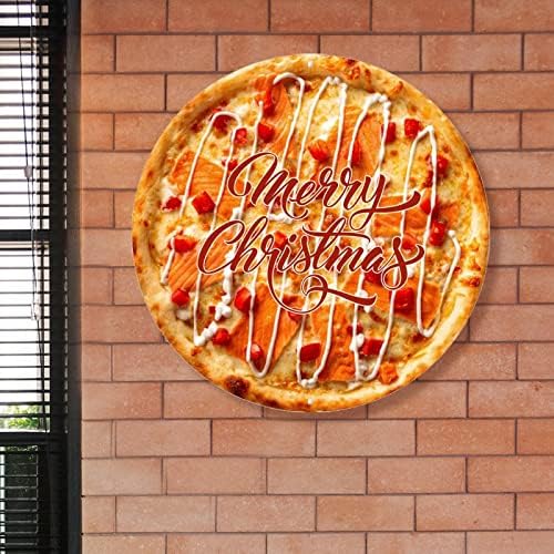 Madcolitote Pizza Pasta hoş geldin yazısı Ön Kapı Aperatif Yiyecek Metal İşareti Merry Christmas Pizza Duvar Sanatı Çiftlik
