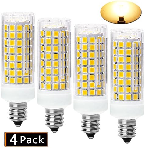 E11 LED Ampul Kısılabilir, 75W veya 100W Halojen Ampuller Eşdeğeri, 4'lü Paket Aydınlatma LED E11 T4 Mini Şamdan Halojen