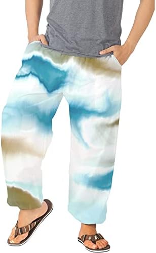 MIASHUI M 1 Erkek Pantolon Rahat Çok Yönlü Tüm Baskı Gevşek Artı Boyutu Pantolon Moda Plaj Cep Pantolon spor pantolon