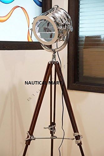NauticalMart Vintage Endüstriyel Tarzı Büyük Deniz Spot Projektör Zemin Lambası
