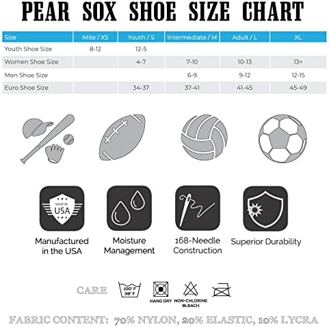 PEAR SOX Çizgili OTC Beyzbol, Softbol, Futbol Çorapları (C) Kırmızı, Beyaz, Vegas Altını