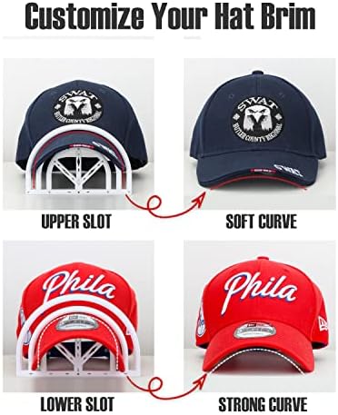 BRATEAYA Şapka Ağız Bükücü, Beyzbol Şapkaları için Kolay Şapka Faturası Şekillendirici, Vizör Eğrisi, Erkekler için Şapka