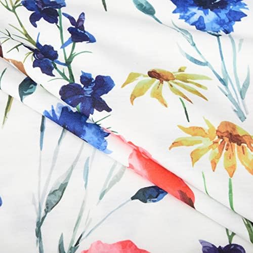 Kadın Zarif T Shirt V Boyun Tığ işi dantel üstler Sevimli Çiçek Baskı Kısa Kollu Tees 2023 Yaz Şık Bluzlar
