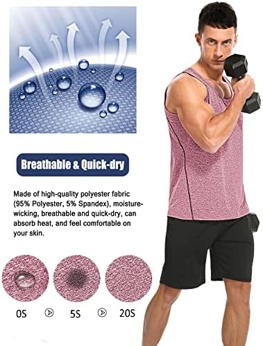 Amussıar erkek 2 Paket Egzersiz Tankı Üstleri Spor Kas Tee Hafif Vücut Geliştirme Fitness Kolsuz T-Shirt