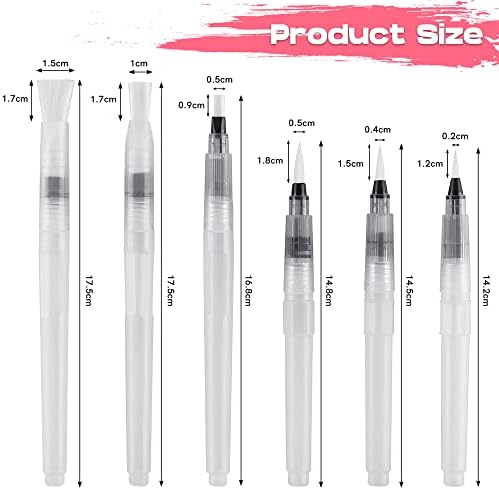 Suluboya Fırçası Kalem Seti, 12 Adet Suluboya Boya Fırçaları Suda Çözünür Renkli Kalem Suluboya Su Bazlı İşaretleyiciler