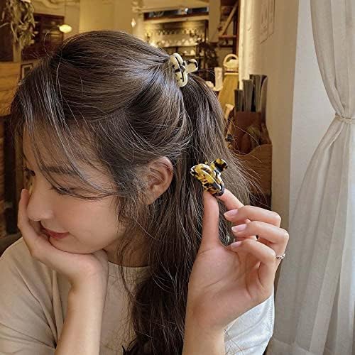 Kızlar Bayanlar Kadınlar Moda Şapkalar Asetat Leopar Baskı İçi Boş Geometrik Kore Tarzı Asetat Saç Klipleri Tokalar Mini