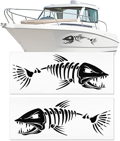 Tekne İskeleti Balık Çıkartmaları-Deniz Köpekbalığı Kemik Dekorasyon Balıkçılık Çıkartmalar Grafik Aksesuarları Kano Kayık
