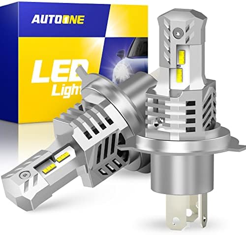 AUTOONE H4 LED far lambaları, 12000LM 300 % Parlak 9003 HB2 LED Ampul, Kablosuz Hi / Lo Çift Işın LED ışık Ampul 6000K Beyaz,