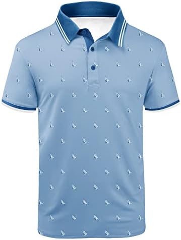 IGEEKWELL polo gömlekler Erkekler için Kısa Kollu ve Uzun Kollu Golf Tenis T-Shirt Nem Esneklik Baskılı Gömlek