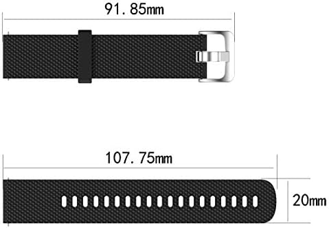 Disscool için Yedek Bantlar TicWatch C2, 20mm Yumuşak Silikon Kayış TicWatch C2(Siyah / Gümüş) spor smartwatch (Silikon Siyah)