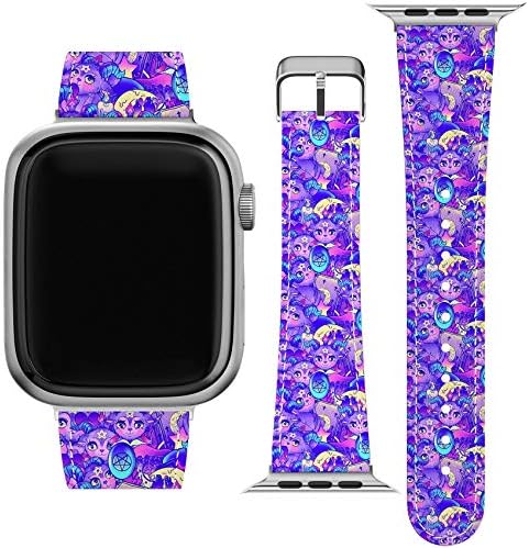 Apple Watch Serisi 7/6/SE ile uyumlu saat kayışı/5/4/3/2/1 38-40-42-44-45mm Sevimli Kawaii Baphomet Bileklik Pentagram Şeytani