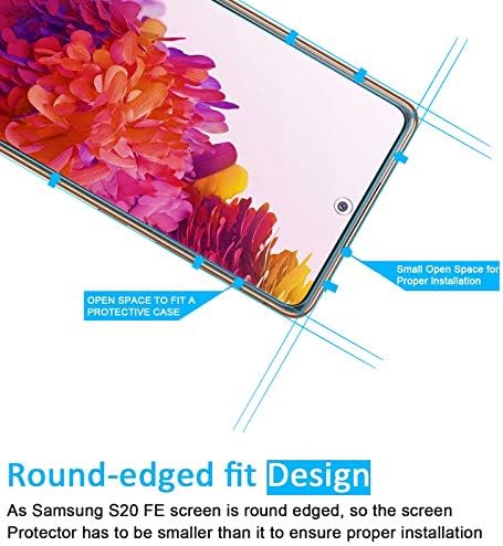 NEW'C [3 Paket] Tasarlanmış Samsung Galaxy S20 FE / S20 FE 5G, Ekran Koruyucu Temperli Cam, Anti Scratch, Kabarcık Ücretsiz,