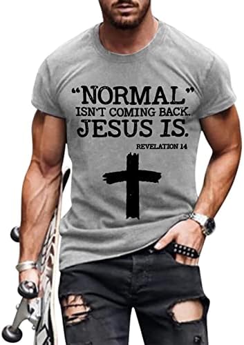 Erkek Asker kısa kollu tişörtler, Bahar Sokak İnanç İsa Çapraz Aslan Baskılı Atletizm Kas Crewneck Tee Tops