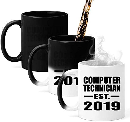 Designsify Bilgisayar Teknisyeni est'yi Kurdu. 2019, 11oz Renk Değiştiren Kupa Isıya Duyarlı Sihirli çay bardağı Kolu, Hediyeler