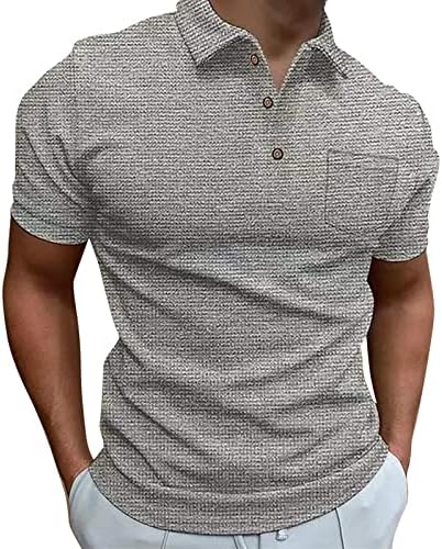 Golf gömlekleri Erkekler için, erkek Kısa Kollu Gömlek Golf Gömlek Düz Renk Açık Sokak Rahat Moda Fermuar Polo Rahat