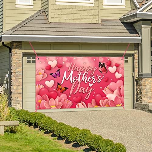 Büyük Mutlu anneler Günü Afiş Süslemeleri Anneler Günü Bayrağı Açık 71x44 İnç,Kapalı Ev Ev Dekor Parti Malzemeleri için Anne