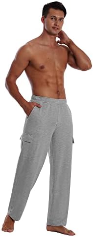 Runhit erkek Kargo Sweatpants Pamuk Yoga Pantolon Açık Alt Atletik Salonu Rahat cepli pantolon