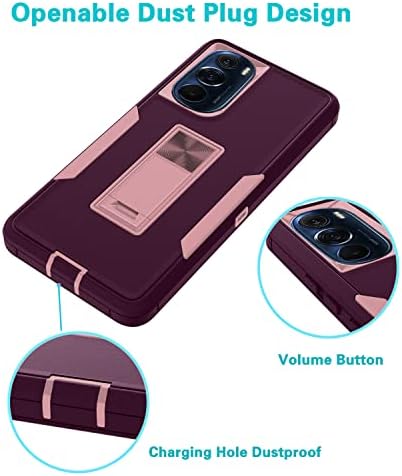 Asuwish Telefon Kılıfı Motorola Kenar+ Artı 2022/Kenar X30/30 Pro Temperli Cam Ekran Koruyucu Kapak ve İnce Standı Hibrid