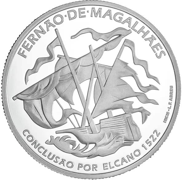 2022 DE Modern Hatıra PowerCoin Sonuç 1522 V Yüzüncü Yıl Ferdinand Magellan Circumnavigation Voyage Gümüş Sikke 7.5€ Geçirmez