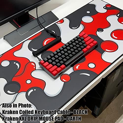 Kraken Pro 60 Ters YETİŞTİRİLEN Baskı 60 % Mekanik Klavye ve Eşleşen Darth XXL Oyun Mouse PAD (Siyah ve Kırmızı Oyun Paketi)