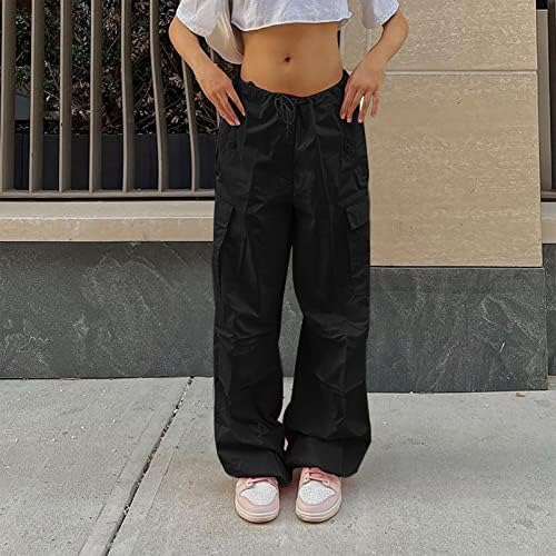 NIANTIE Kargo Pantolon Kadınlar için Gevşek Yüksek Belli Seyahat Taktik Streetwear cepli pantolon moda pantolon