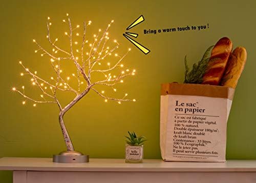Lostars Masa Üstü Bonsai Ağacı ışığı, 90L LED Ağaç Lambası 6 Saat Zamanlayıcı, USB ve Pille Çalışan, Yatak Odası Ev Dekorasyonu