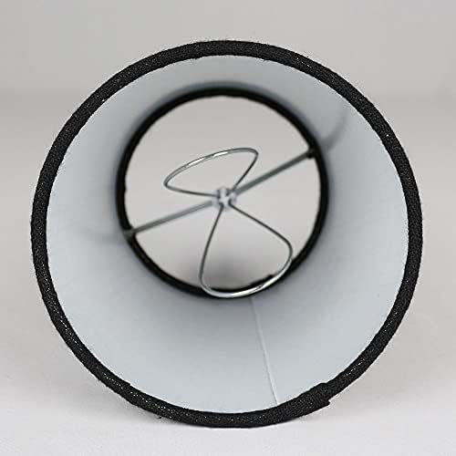 Meriville Avize Abajur Üzerinde 6 Siyah Keten Klipsli Set, 3,5 inç x 4,5 inç x 4,5 inç