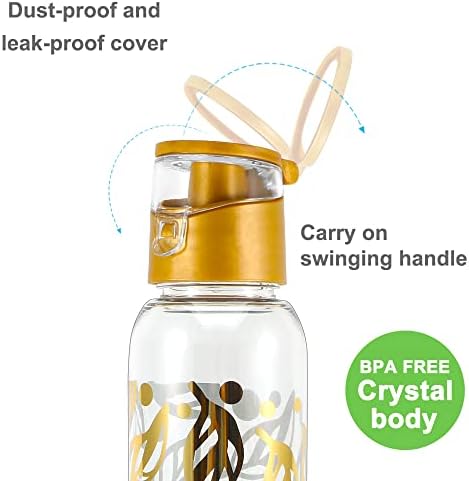 Home Ayar 2 Paket 22oz Sevimli Glitter Su Şişesi, BPA Ücretsiz, Sızdırmaz, Chug kapaklı Taşıma Kolu, Glitter Grafik Yaprak
