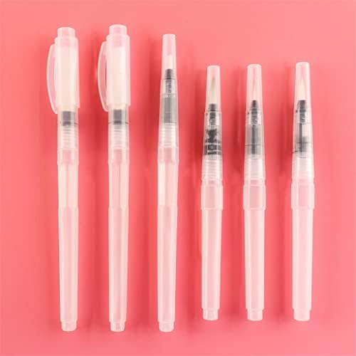 CEHSG 6 Adet Düz / İnce Ucu Doldurulabilir Su Fırçaları Su Renk Fırça Kalem Seti Suluboya Boyama cetvel kalemi