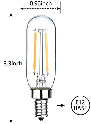 Sunaıony E12 Mumluk Ampul 25W T6 LED Ampul Kısılabilir 3000K Yumuşak Beyaz, 2W Vintage LED Filament Edison mum şeklinde ampul