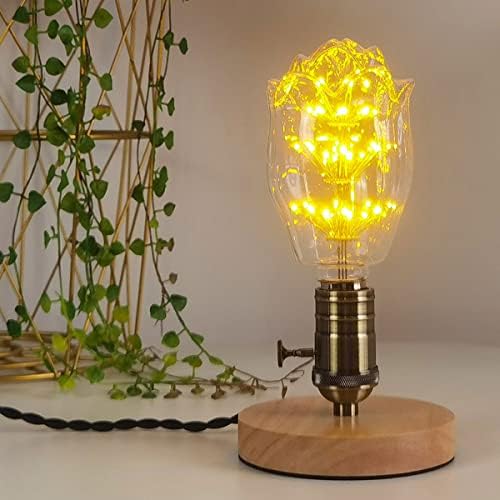 Gül Şeklindeki Dekoratif Edison Ampul, 4W E26 LED Ampul (40W Eşdeğeri), AC85-265V, 2300K Sıcak Beyaz, Ev Aydınlatması için