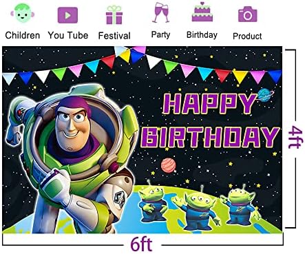 Outspace Zemin Doğum Günü Partisi Malzemeleri için 70.8x47. 2 Buzz Lightyear Tema Bebek Duş Afiş Doğum Günü Partisi Kek Masa