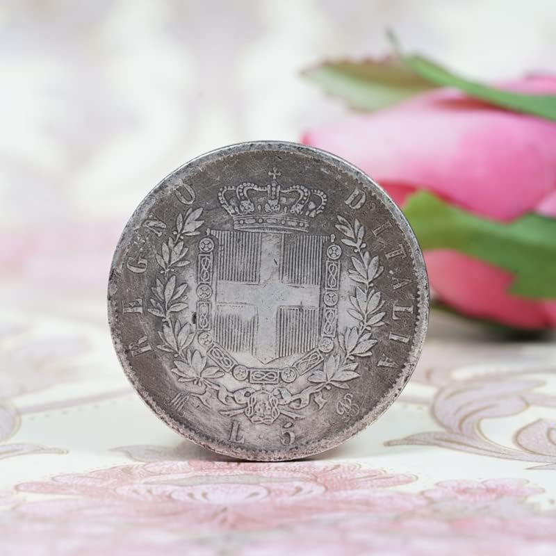 1873 İtalyan Kral Victor II Yüzyıl Hatıra Gümüş Sikke Yabancı Sikke Gümüş Yuvarlak Antika Sikke