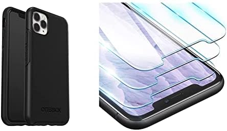 OtterBox Simetri Serisi iPhone için kılıf 11 Pro Max-iPhone 11 için Siyah ve Cam Ekran Koruyucu,XR (6,1 inç) Temperli Cam