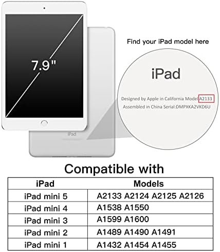 JETech Çocuklar iPad kılıfı Mini 5/4/3/2/1 (7.9 İnç, 2019/2015/2014/2013/2012 Model) dahili Ekran Koruyucu, darbeye Dayanıklı