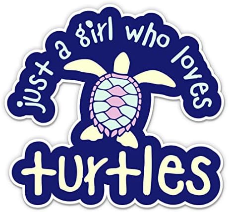 Kaplumbağaları Seven Sadece bir Kız Sticker-3 laptop etiketi - Araba, Telefon, Su Şişesi için Su Geçirmez Vinil - Deniz Kaplumbağası