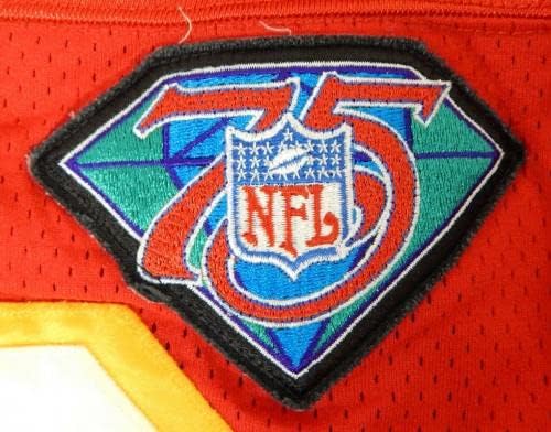 1994 Kansas City Chiefs Tahvilleri 70 Oyun Çıkarılmış Kırmızı Forma 75. Yama DP17452-İmzasız NFL Oyunu Kullanılmış Formalar