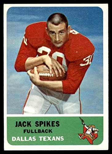 1962 Fleer 23 Jack Spikes Dallas Teksaslılar (Şefler) (Futbol Kartı) ESKİ / MT Teksaslılar (Şefler) TCU