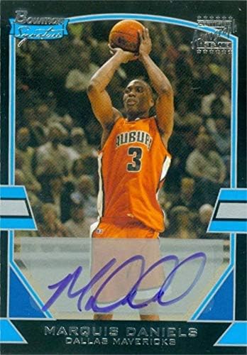 Marquis Daniels imzalı Basketbol Kartı (Auburn Tigers) 2003 Bowman Sertifikalı Siyah 115 - İmzalı Kolej Basketbolları