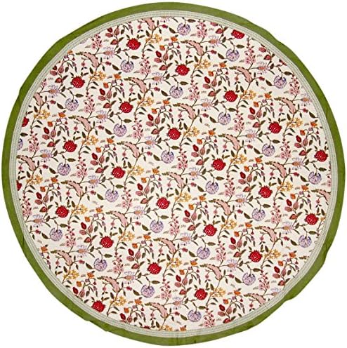 HOMESTEAD Çiçek Berry Yuvarlak Pamuklu Masa Örtüsü 72 Çok Renkli