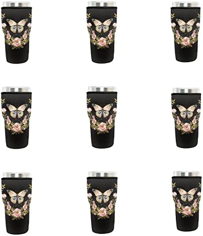 Buzlu Kahve Fincanları için FUSURİRE Numarası Baskılı Neopren İzolatör Kılıfı, 30oz Buzlu ve Sıcak İçecekler için 9 Paket