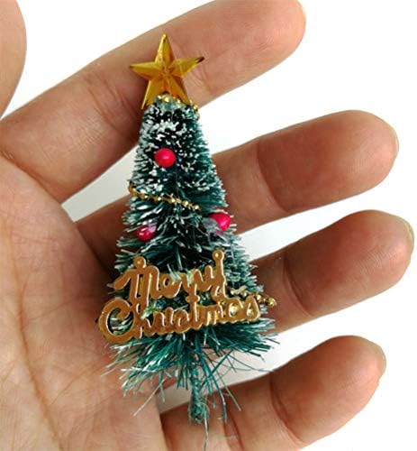 Noel Dekorasyon Amosfun 6 adet Mini Noel Ağacı Süsleme Yaratıcı Noel Ağacı Masaüstü Dekoratif Modeli Aksesuar Oturma Odası