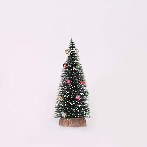 Jenerik 2 adet Mini Noel Ağacı Ahşap Tabanlı Küçük Çam Ağacı Noel Tatili Partisi için Masa Üstü Noel Ağacı Yapay Ağaç Süsleri