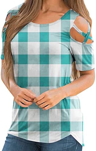 Pamuk Spandex Bayan Gömlek Kadın Rahat Baskı Ekleme Kayışı Kısa Kollu T Shirt Yuvarlak Boyun Düz Renk Üstleri