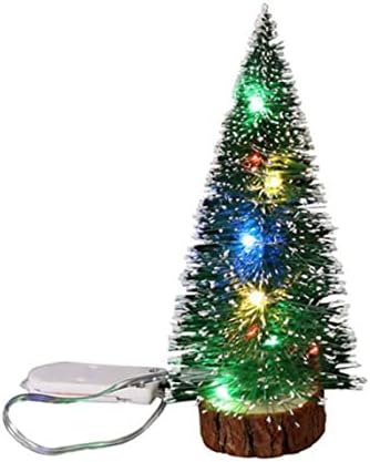 Masa Üstü Işıklı Yılbaşı Ağacı Noel Mini Ağaç Süsleri Işıklı Minyatür Ağaç Noel Yapay Masa Ağacı 15cm