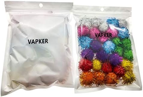 VAPKER 30 Parça Çeşitli Renk Sparkle Topları kedinin Favori Oyuncak Cicili Bicili Pom Poms Glitter